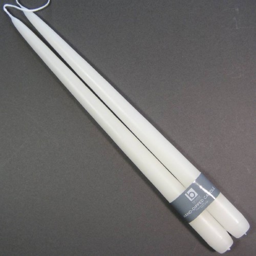 Broste Candles - Pair of Dipped White Taper Dinner Candles